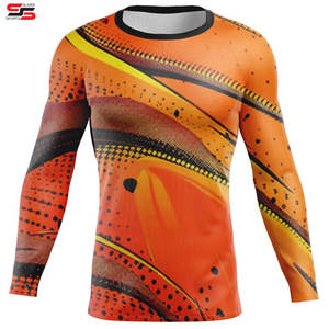 เสื้อรัดรูปแขนยาวแห้งเร็วสำหรับผู้ชายเสื้อกีฬาพิมพ์ซับลิเมชันผ้าสแปนเด็กซ์ระบายอากาศได้ดี - Product Image 1