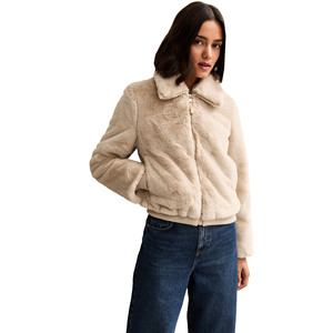 Chaqueta Bomber Varsity personalizable para mujer con ribete de piel, carcasa de poliéster transpirable, estampado Digital, moda de invierno/otoño - Product Image 1