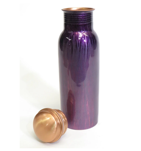 Bouteille d'eau en cuivre Bouteille d'eau en cuivre de conception imprimée fabriquée à la main avec des propriétés ayurvédiques Excellente qualité - Product Image 5