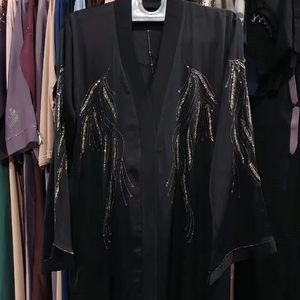 Ropa musulmana tradicional de mujer modesta elegante islámica trabajo manual brillante estilo Abaya Dubai-accesorio incluido - Product Image 1