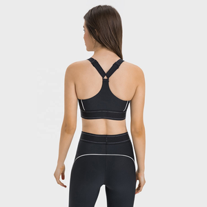 Vente en gros de soutiens-gorge de sport couleur épissure leggings de yoga respirants ensembles de fitness de gymnastique - Product Image 3