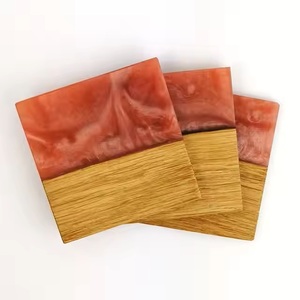 Modern Style Natural <b>White</b> Marble and Wood <b>Coasters</b> Set Housewarming Gift Personally Customized square Shape Marble Wood <b>Coaster</b> - Product Image 5