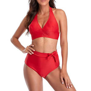 Último diseño por encargo Ropa de playa Bikinis Color sólido Palin teñido Ropa de playa Bikinis para la venta - Product Image 4