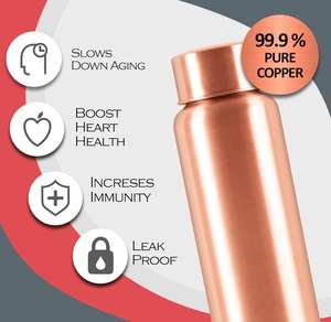 Premium Handcrafted 100% Pure Copper Eco-Friendly Vintage Design Dishwasher Safe Drinkware <b>Bottles</b> Health-Conscious Lifestyle - Product Image 3