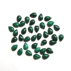 Haute qualité AAA 6x9mm pierre précieuse malachite naturelle cabochon en forme de poire pierre verte semi-précieuse calibrée IGI en gros - Product Image 3