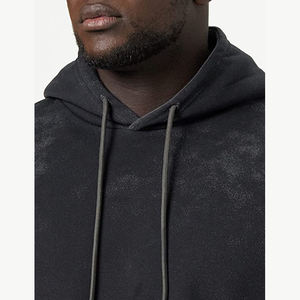 Vente en gros de sweats à capuche 100% coton 350gsm pour homme OEM/ODM logo brodé personnalisé teint en bloc pour la saison d'hiver - Product Image 5