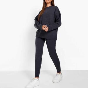 เสื้อสเวตเตอร์แบบสวมหัวคอกลมสีพื้นผ้าขนแกะขนาดใหญ่สวมใส่สบายสำหรับผู้หญิงสวมใส่ทุกวัน - Product Image 2