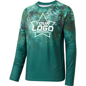 เสื้อตกปลาแห้งเร็วสำหรับผู้ชายเสื้อ UPF50สำหรับใส่ตกปลาป้องกันรังสียูวีพิมพ์ซับลิเมชันตามสั่ง - Product Image 3