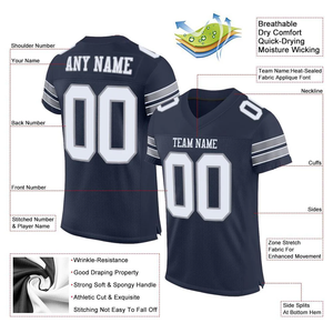 Maillot de football américain personnalisé OEM, broderie de numéros en twill cousu, uniformes d'équipe, service de maquette par sublimation BD - Product Image 4