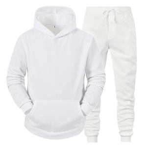Sweat à capuche deux pièces décontracté pour hommes pantalon de survêtement ensemble de vêtements de sport fermeture à glissière survêtement en polaire de gymnastique pull vêtements Plus XL hiver - Product Image 4