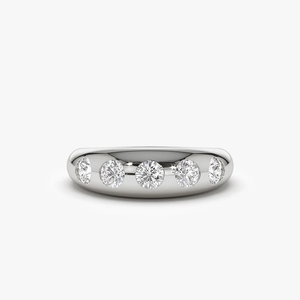 Anillo de Boda Grueso de Oro Sólido de 14k con Diamante Cultivado en Laboratorio de Lujo, Estilo Gitano Clásico, 0.90CTW, Certificado IGI, Apilable, para Mujer - Product Image 3