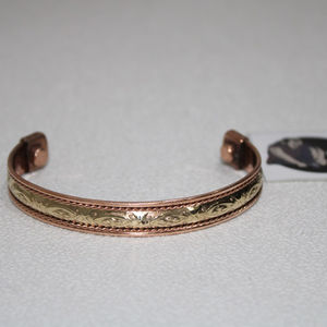 Unisex antiguo cobre y oro artesanía de Metal elegante moda brazalete pulseras Collar para hombre anillo y Oreja brazalete tejido joyería - Product Image 1