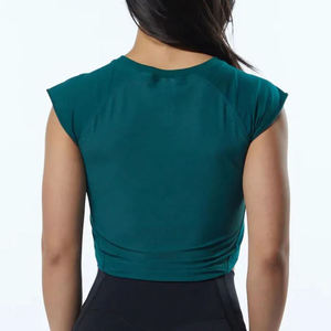 Col rond femmes T-shirts à manches courtes coton femmes haut court t-shirt Logo personnalisé été 1 pièce vêtements de sport - Product Image 4