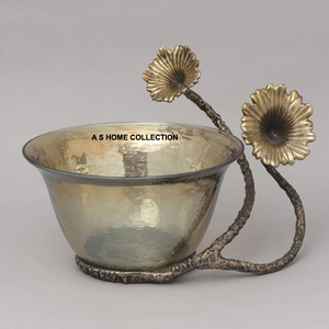 Bol de service à salade en laiton doré de haute qualité en acier inoxydable Décoration de table Bol de service au prix de gros - Product Image 4