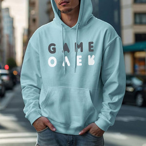 Sudadera con Capucha Oversize Básica de Algodón 100% de Alto Gramaje, Ajuste Regular, Forro Polar Suave, Color Liso, para Invierno, Casual, Uso Exterior y Urbano - Product Image 3