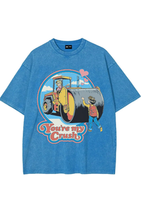 Venta caliente 100% algodón camiseta de mujer de calidad superior personalizada hombro caído diseño de gran tamaño gráfico multicolor impreso - Product Image 5