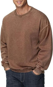 OEM Blank Fashionable Streetwear Winter Warm Heavyweight Men's Cotton <b>Fleece</b> Oversized Vintage Acid Washed Eco-Friendly - Product Image 2
