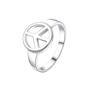 Bague de luxe au design classique avec signe de la paix, en argent sterling 925, style bohème, délicate, minimaliste, pour fiançailles, mariage, bijoux pour femmes - Product Image 6