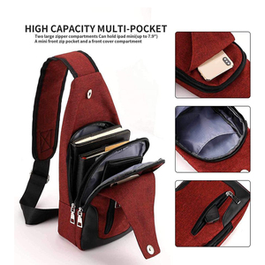 Bolsos de pecho de gran capacidad para hombre, duradero, de poliéster, resistente al agua, ligero, con impresión de logotipo personalizado, bolso cruzado de negocios a la moda - Product Image 4