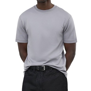 T-shirt décontracté tricoté pour l'extérieur, coupe classique, style streetwear, tendance, été, vintage, prix usine, vente en gros - Product Image 4
