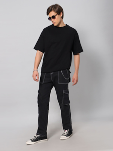 T-shirts en jersey de coton uni pour hommes en gros, poids lourd, surdimensionnés, design vierge, option de logo personnalisé, anti-boulochage, fabriqué au Pakistan - Product Image 4