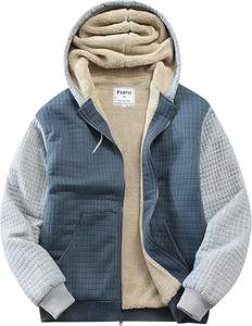 Wholesale Winter Warm Wool Jogging Sweatshirt for <b>Men</b> Custom Oversized <b>Sherpa</b> <b>Lined</b> Zipper <b>Hoodie</b> Embroidered Techniques - Product Image 5