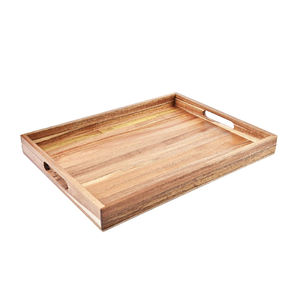 Ensemble de plateaux de restauration rapide en bois massif Offre Spéciale Vaisselle en bois d'acacia la plus vendue en bois non en bois Plateau en bois d'acacia pour usage domestique avec ensemble de sous-verres de 4 pièces - Product Image 6