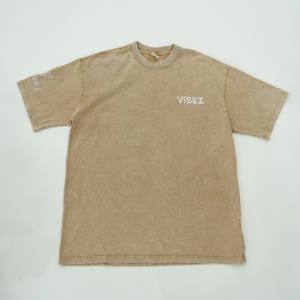 Camisetas de algodón de peso pesado para hombre Tallas grandes Lavado ácido con bordado personalizado Tela de Jersey de diseño propio personalizable para niños - Product Image 2