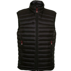 Gilet bouffant d'hiver noir pour homme matelassé résistant à l'eau coupe-vent avec fermeture éclair matelassé léger sans manches gilet bulle - Product Image 1