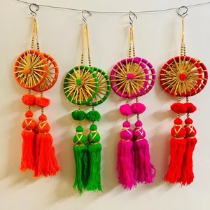25 Dream Catcher Borlas FRETE GRÁTIS Multicolor Decoração do casamento indiano, Mehndi Decor, Backdrop Party, borlas Porta Hangings