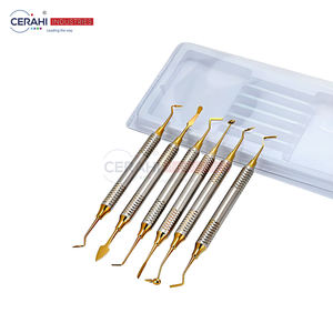 ชุดเครื่องมือผ่าตัดทางทันตกรรมแบบแมนนวลพร้อมช้อนไฟฟ้าทำจากเหล็กมาตรฐานทอง - Product Image 4