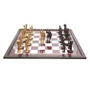 Jeu d'échecs en bois stratifié non magnétique, artisanal, en laiton romain (16 x 16 pouces) pour les enfants de 3 ans et plus - Product Image 6