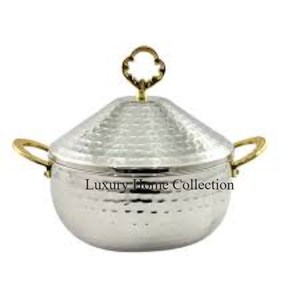 Ensemble de 4 casseroles artisanales en cuivre 100% avec poignées et couvercle en acier inoxydable, articles de cuisine pour table - Product Image 2