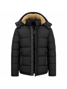 Veste parka d'hiver décontractée pour homme avec capuche doublée en sherpa coupe-vent et respirante - Product Image 1