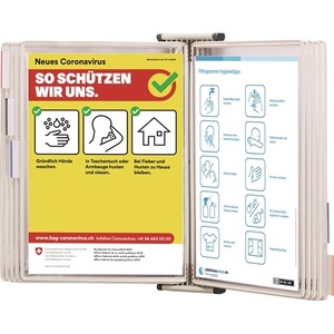 Wall Mount for 10 <b>A4</b> Size Display Panels White Lacquered Tariff <b>Folder</b> Stylish Display Boards - Product Image 1