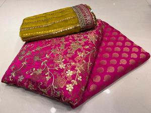 Tendances par Cp Luxe Pure Jamawar Banarsi Chemise Pantalon Prêt-à-Porter Dupatta 3 Pièces Non Cousu Dames Costumes Tenues de cérémonie - Product Image 5