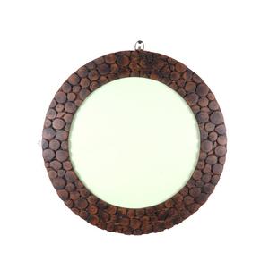 Antique Vintage Wooden <b>Mirror</b> <b>Round</b> Bathroom Wooden Wall <b>Hanging</b> Decor Modern Makeup <b>Mirror</b> - Product Image 1