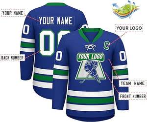 Uniforme de hockey sobre hielo con estampado sublimado verde y negro bordado para hombre más vendido - Product Image 4