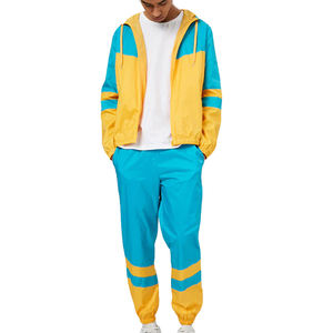 Conjunto de Chaqueta de Dos Piezas Estampada de Fabricación Personalizada, Chaqueta Cortavientos de Invierno de Poliéster/Algodón con Cremallera, Ropa Deportiva Urbana para Hombre - Product Image 1