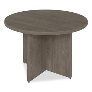 Alera AE5NNN-R48CR33 Seville Round Conference <b>Table</b> 48-Inch Diameter <b>Walnut</b> Finish - Product Image 2