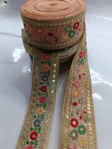 Jacquard <b>Ribbon</b> Tulle Net Trimming Custom Embroidery Braided <b>Lace</b> Trim Flower Style 2-2.5" Width for Bags Footwear Curtains - Product Image 3