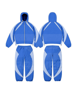 Ensemble de survêtement 2 pièces, pantalon et veste à capuche, imperméable, panneaux en nylon 100% PU, coupe-vent, pour unisexe - Product Image 5