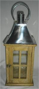 Linternas de madera más vendidas en acabado natural con cabeza de acero inoxidable y cabeza de madera para decoración del hogar y de Navidad - Product Image 6