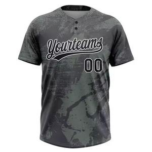 Nuevo diseño de secado rápido con logotipo personalizado, ropa deportiva, uniforme de béisbol de poliéster transpirable, camisetas de béisbol sublimadas en negro y rojo - Product Image 3