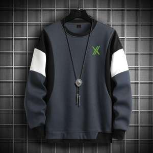 Sudadera Deportiva Personalizada para Hombre, 100% Algodón, Invierno, Cuello Redondo, Diseño Sólido con Contraste, Ropa Deportiva Urbana con Estampado Digital - Product Image 2