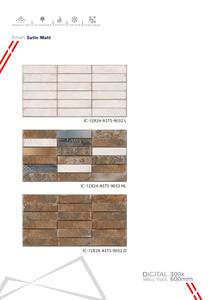 Carreaux de mur en céramique de haute qualité 300x600 mm pour salle de bain et cuisine, surface brillante mate sculptée au sucre pour les murs intérieurs - Product Image 3