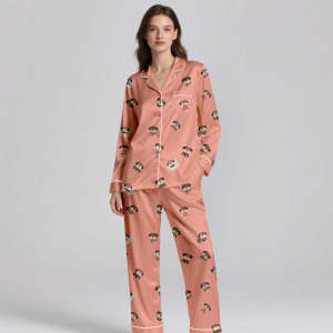 Custom 100% Silk Pajamas for Women Satin Sleepwear Long Sleeve Long Pants Manufacturer Direct - Product Image 4