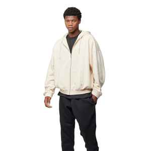 Sweat-shirts à capuche zippés en molleton français lourd, coton de haute qualité 500 g/m², sweat-shirts à capuche zippés complets, sweat-shirts à capuche zippés personnalisés pour hommes, coupe ample et courte - Product Image 5