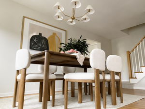 Table à manger rectangulaire en bois massif imperméable de style scandinave minimaliste pour 6 personnes, meubles modernes pour la maison - Product Image 1