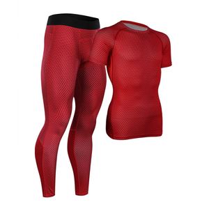 Survêtement à sublimation pantalon de compression et t-shirt collants vierges en polyester et spandex ensemble de vêtements d'entraînement pour hommes - Product Image 1
